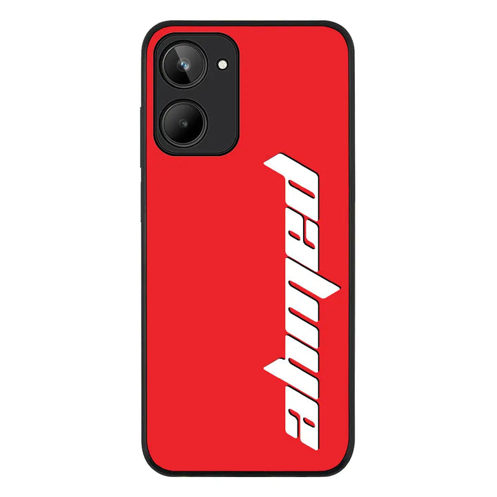 Realme 10 4G / Rugged Black Custom Text, Vertical Name Phone Case - Realme - Stylizedd.com