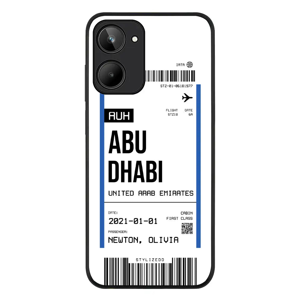 Realme 10 4G / Rugged Black Custom Flight Boarding Pass Ticket Phone Case - Realme - Stylizedd.com