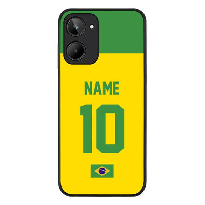 Realme 10 4G / Rugged Black Personalized Football Jersey Phone Case Custom Name & Number - Realme - Stylizedd.com