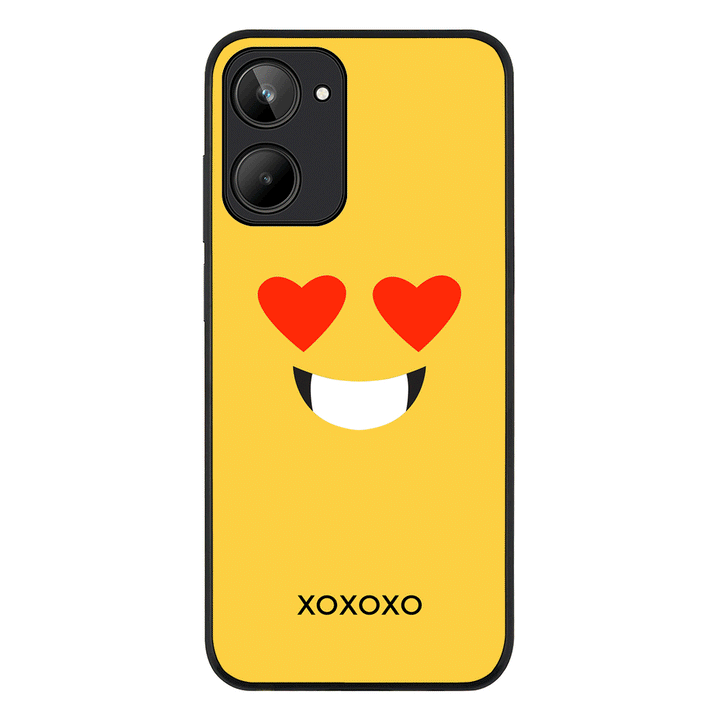 Realme 10 4G / Rugged Black Custom Text Emojis Emoticons Face, Phone Case - Realme - Stylizedd.com