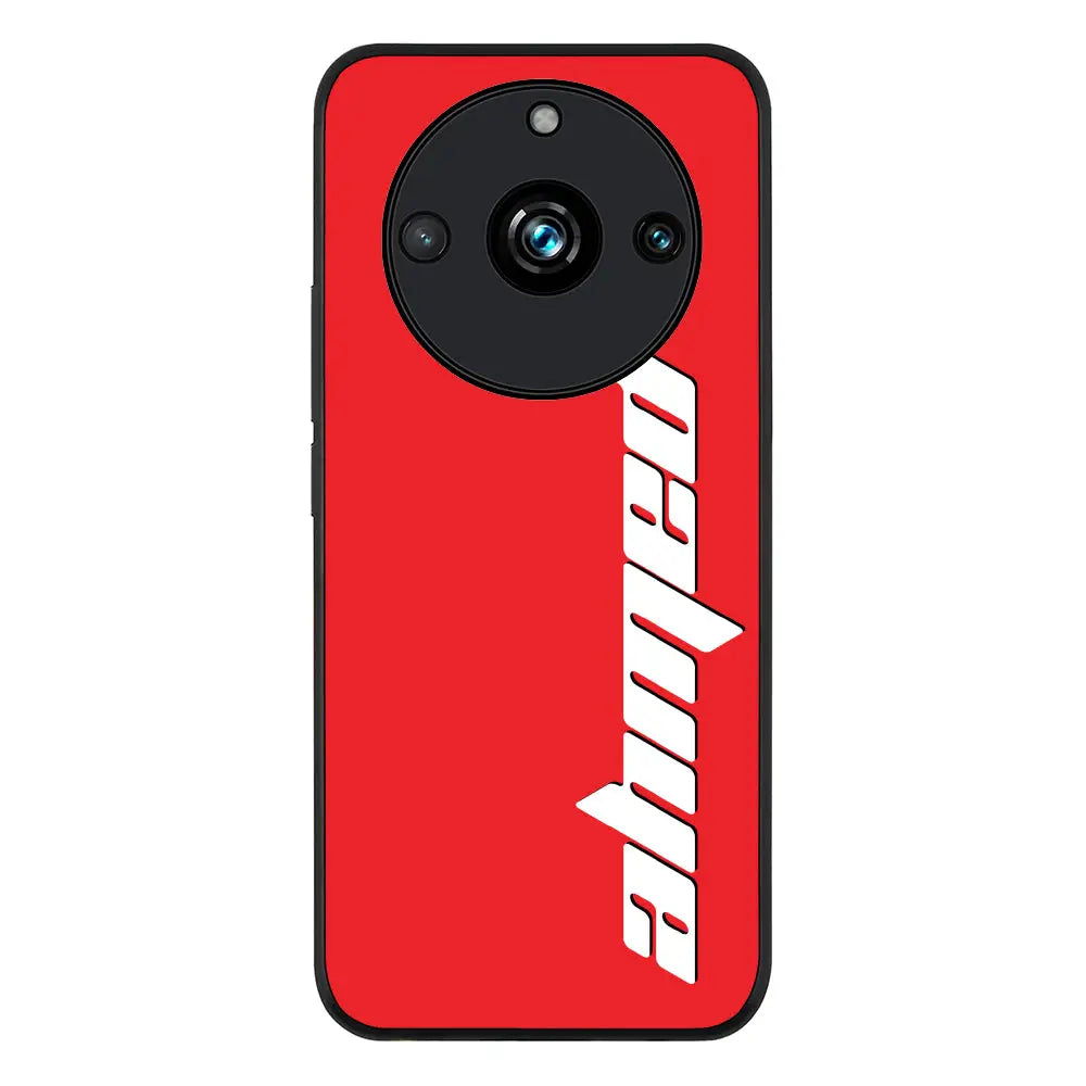 Custom Text Vertical Name Phone Case - Realme - 11 Pro / Plus / Rugged Black - Stylizedd