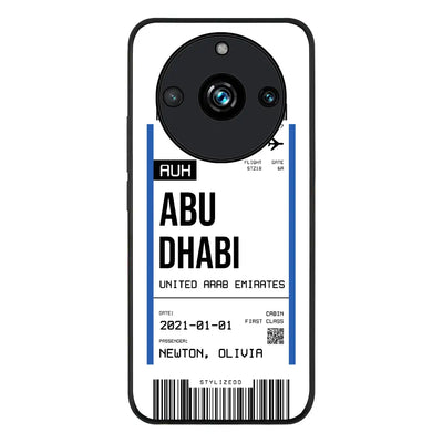 Custom Flight Boarding Pass Ticket Phone Case - Realme - 11 Pro / Plus / Rugged Black - Stylizedd