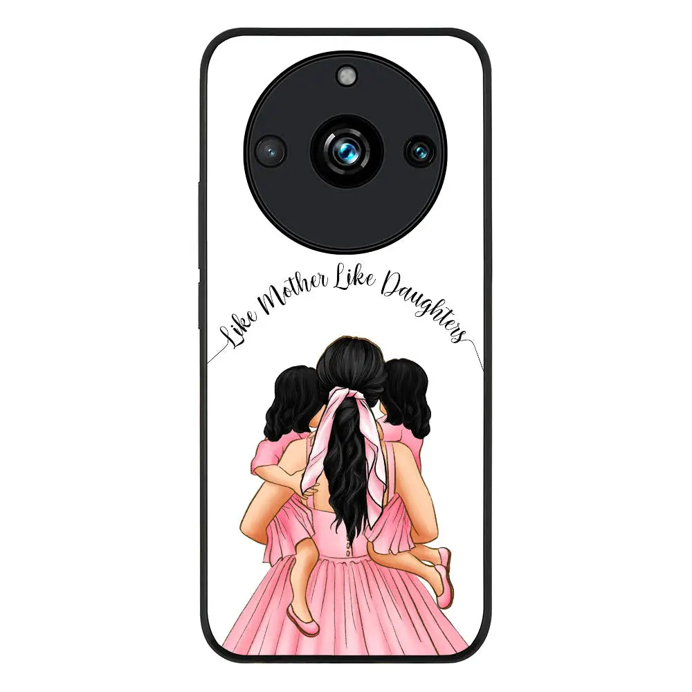 Realme 11 Pro / Realme 11 Pro Plus / Rugged Black Phone Case Mother 2 daughters Custom Clipart, Text Phone Case - Realme - Stylizedd