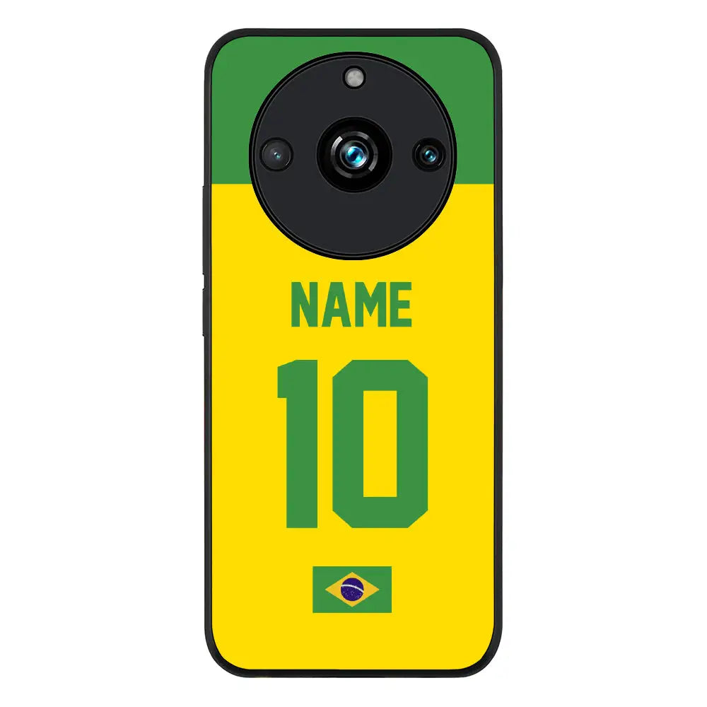 Realme 11 Pro / Realme 11 Pro Plus / Rugged Black Phone Case Personalized Football Jersey Phone Case Custom Name & Number - Realme - Stylizedd