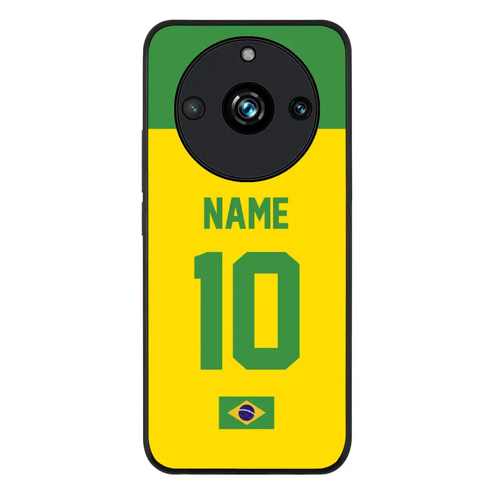 Realme 11 Pro / Realme 11 Pro Plus / Rugged Black Phone Case Personalized Football Jersey Phone Case Custom Name & Number - Realme - Stylizedd