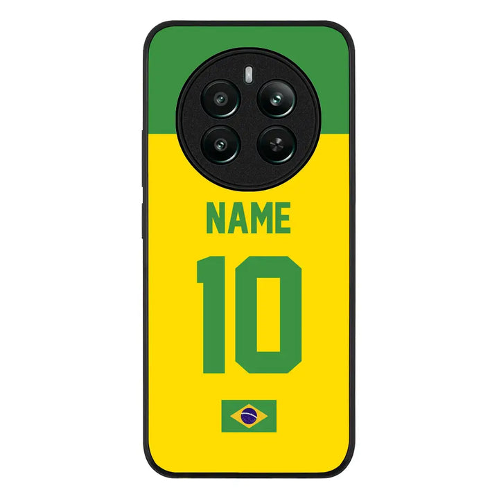 Personalized Football Jersey Phone Case Custom Name & Number - Realme - 12 Plus / 4G / Rugged Black