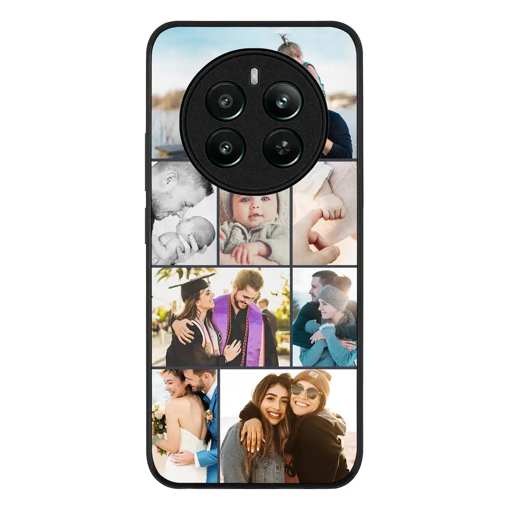 Personalised Photo Collage Grid Phone Case - Realme - 12 Plus / 4G / Rugged Black - Stylizedd