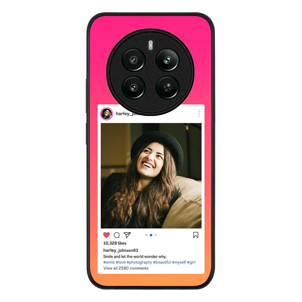 Custom Photo Instagram Post Template Phone Case - Realme - 12 Plus / 4G / Rugged Black - Stylizedd