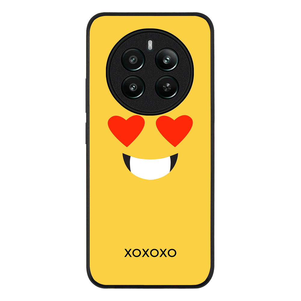 Realme 12 Plus / 12 4G / Rugged Black Custom Text Emojis Emoticons Face, Phone Case - Realme - Stylizedd.com
