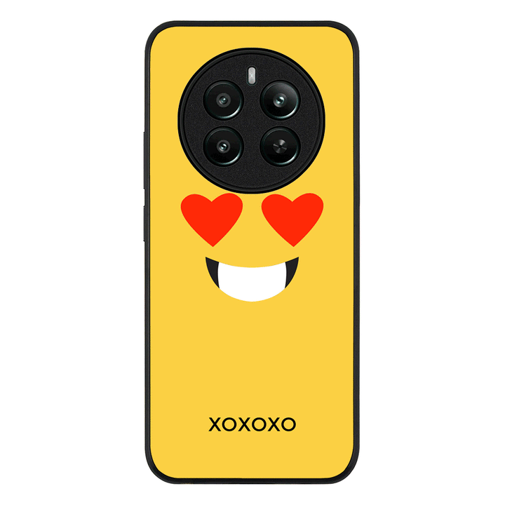 Realme 12 Plus / 12 4G / Rugged Black Custom Text Emojis Emoticons Face, Phone Case - Realme - Stylizedd.com