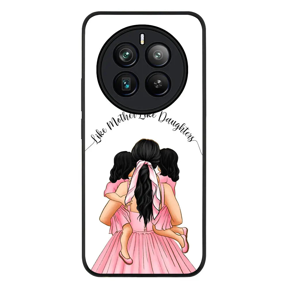 Mother 2 daughters Custom Clipart Text Phone Case - Realme - 12 Pro / Plus / Rugged Black