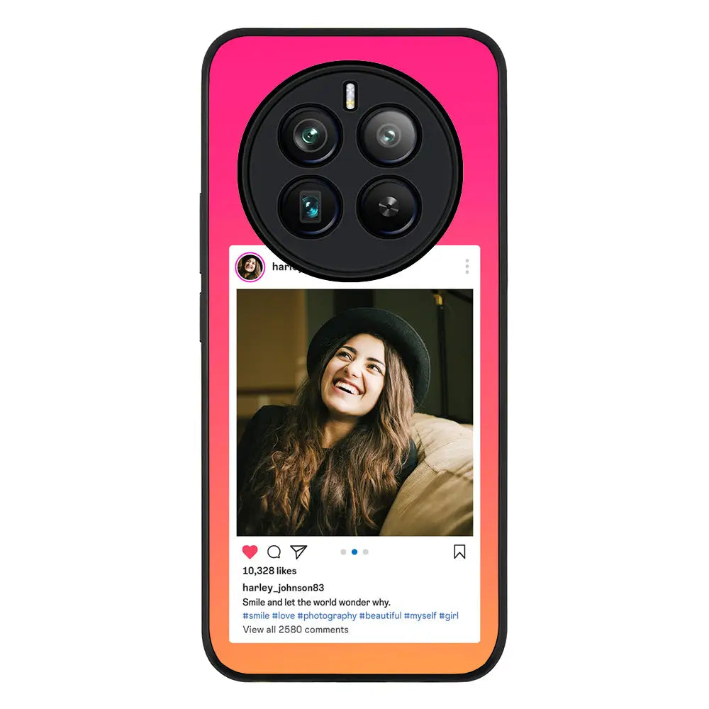 Custom Photo Instagram Post Template Phone Case - Realme - 12 Pro / Plus / Rugged Black - Stylizedd