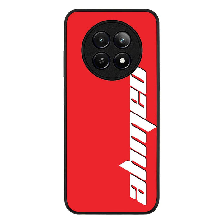 Custom Text Vertical Name Phone Case - Realme - 12 / 12x 5G / Rugged Black - Stylizedd