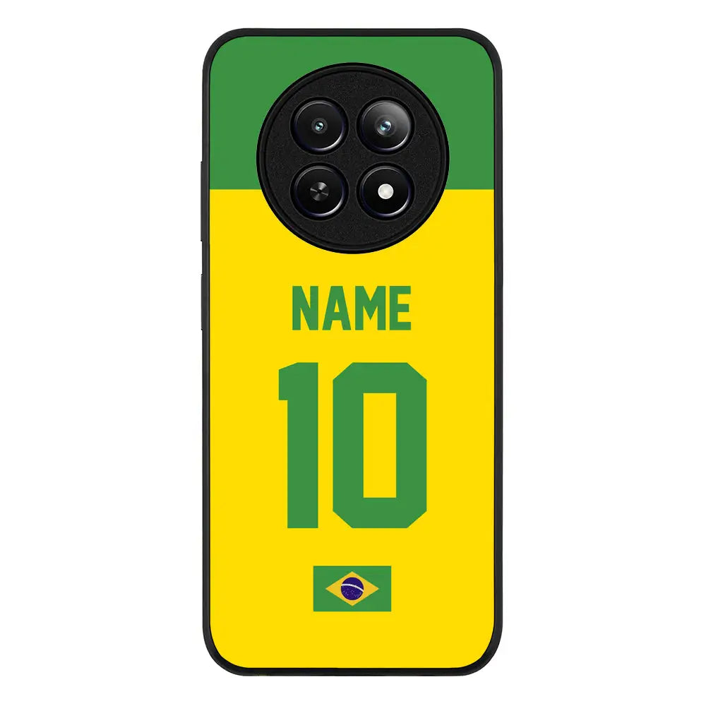 Personalized Football Jersey Phone Case Custom Name & Number - Realme - 12 / 12x 5G / Rugged Black