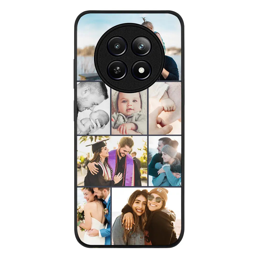 Personalised Photo Collage Grid Phone Case - Realme - 12 / 12x 5G / Rugged Black - Stylizedd