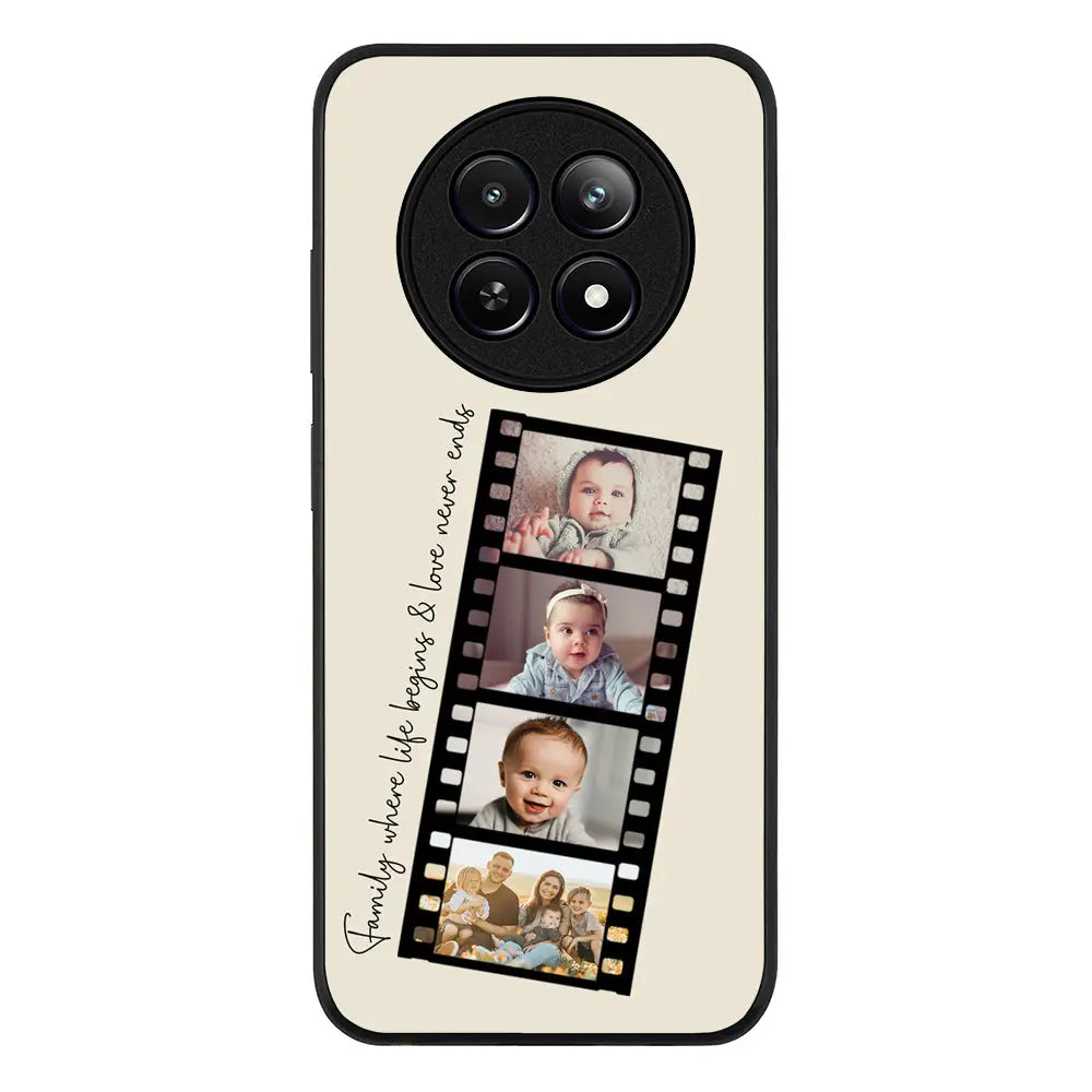 Custom Film Strips Personalised Movie Strip Phone Case - Realme - 12 / 12x 5G / Rugged Black