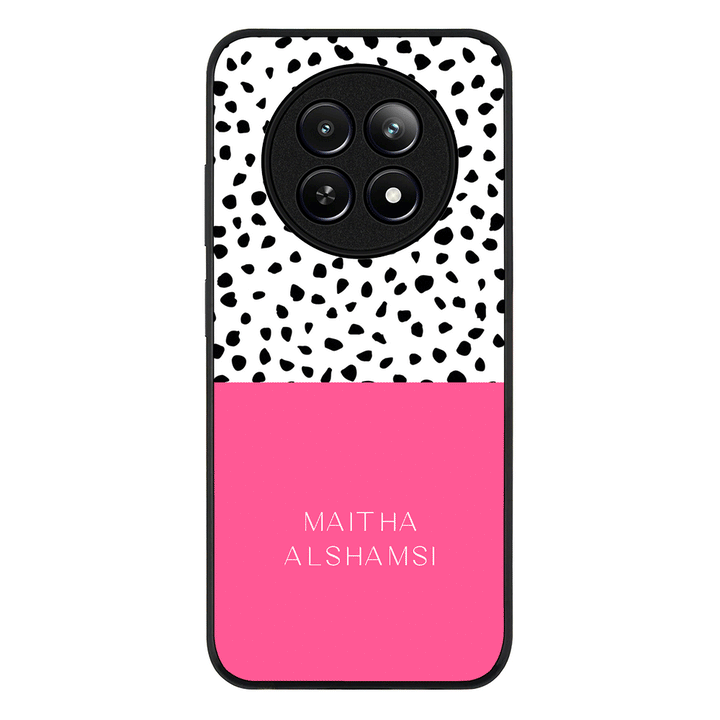 Personalized Text Colorful Spotted Dotted Phone Case - Realme - 12 / 12x 5G / Rugged Black