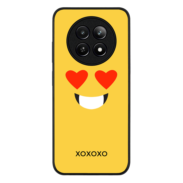 Realme 12 / 12x 5G / Rugged Black Custom Text Emojis Emoticons Face, Phone Case - Realme - Stylizedd.com