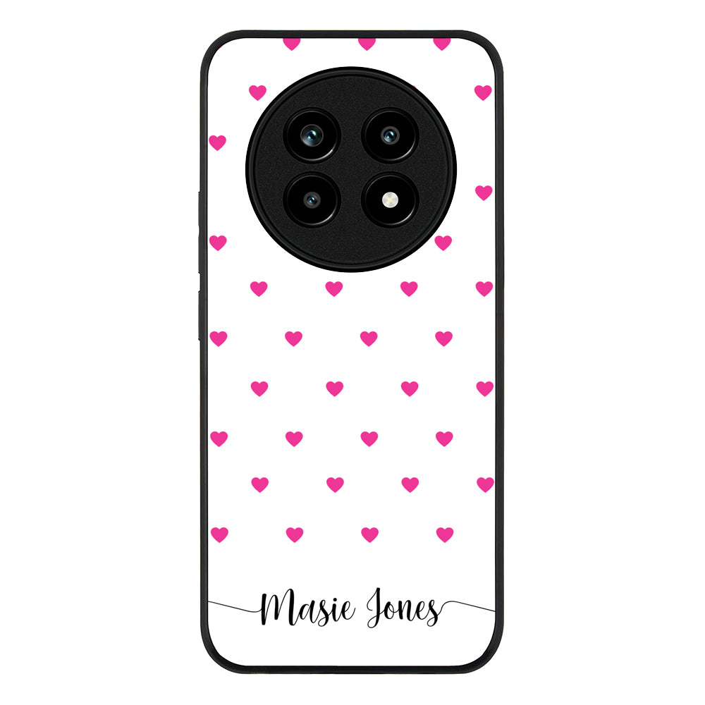 Heart Pattern Custom Text, My Name Phone Case - Realme