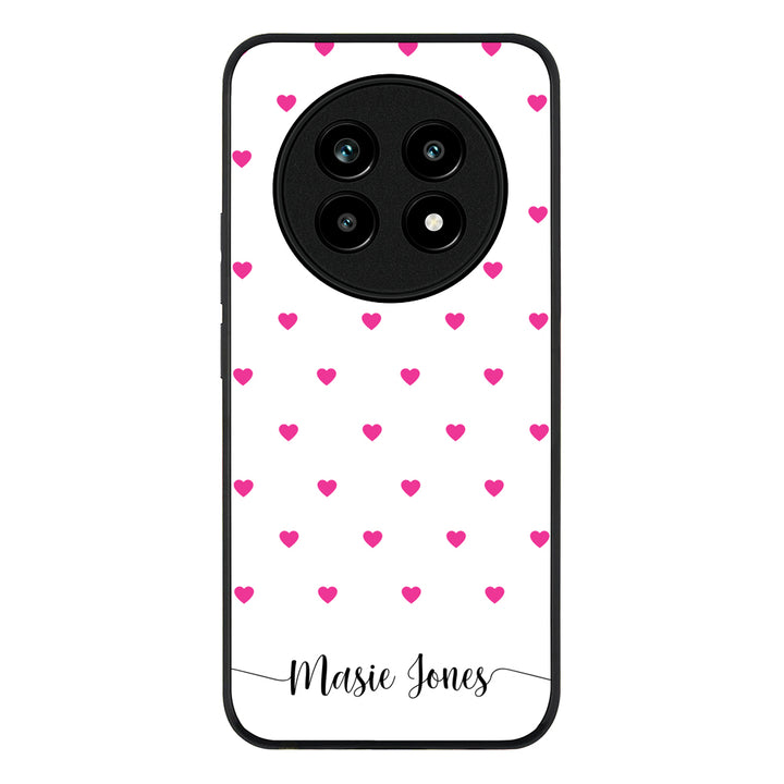 Heart Pattern Custom Text, My Name Phone Case - Realme
