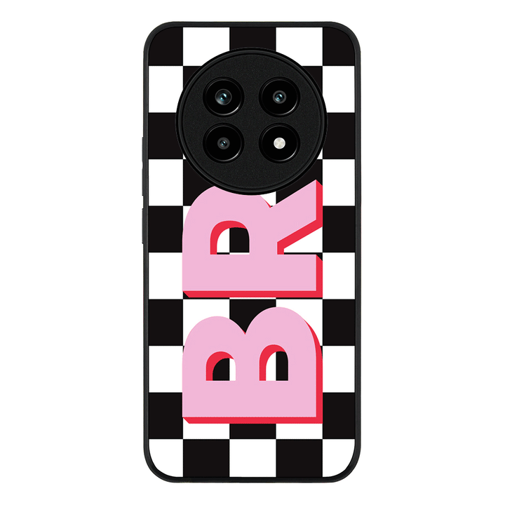 Custom Monogram Initial Checkerboard, Phone Case - Realme