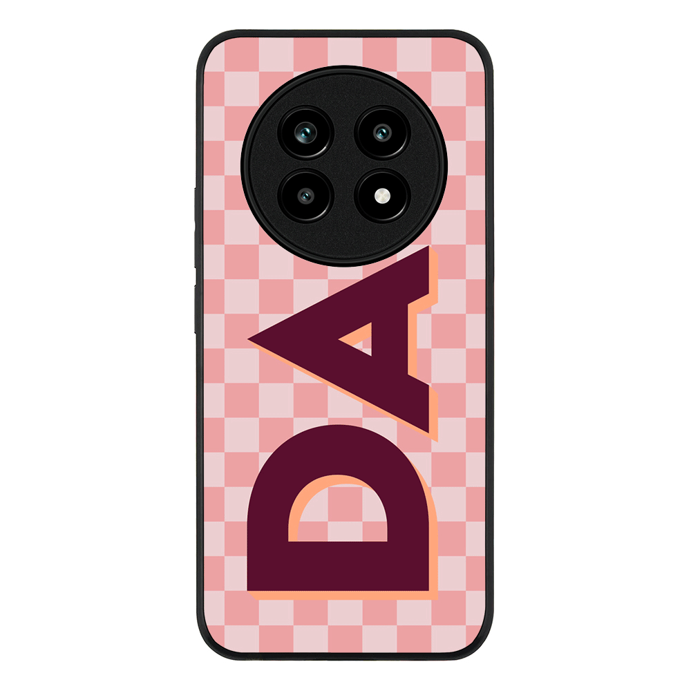 Custom Monogram Initial Small Checkerboard, Phone Case - Realme