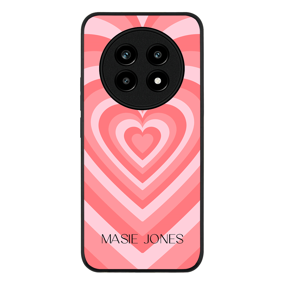 Personalized Name Retro Hearts, Phone Case - Realme