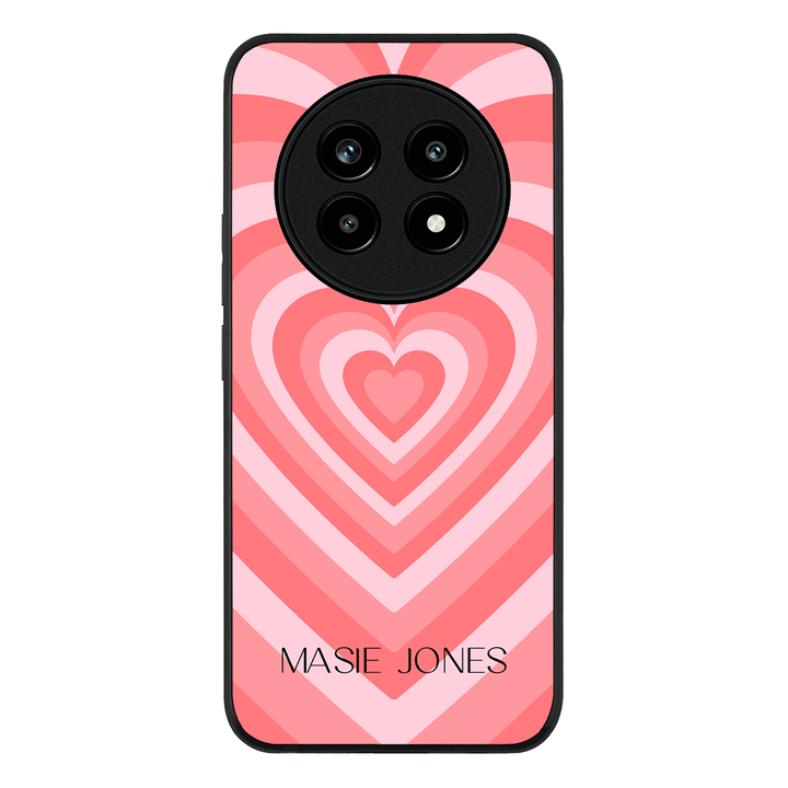 Personalized Name Retro Hearts, Phone Case - Realme