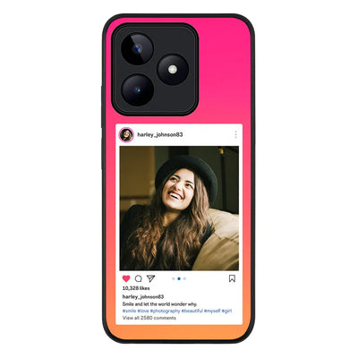Custom Photo Instagram Post Template Phone Case - Realme - C51 / Narzo N53 / Note 50 / Rugged Black