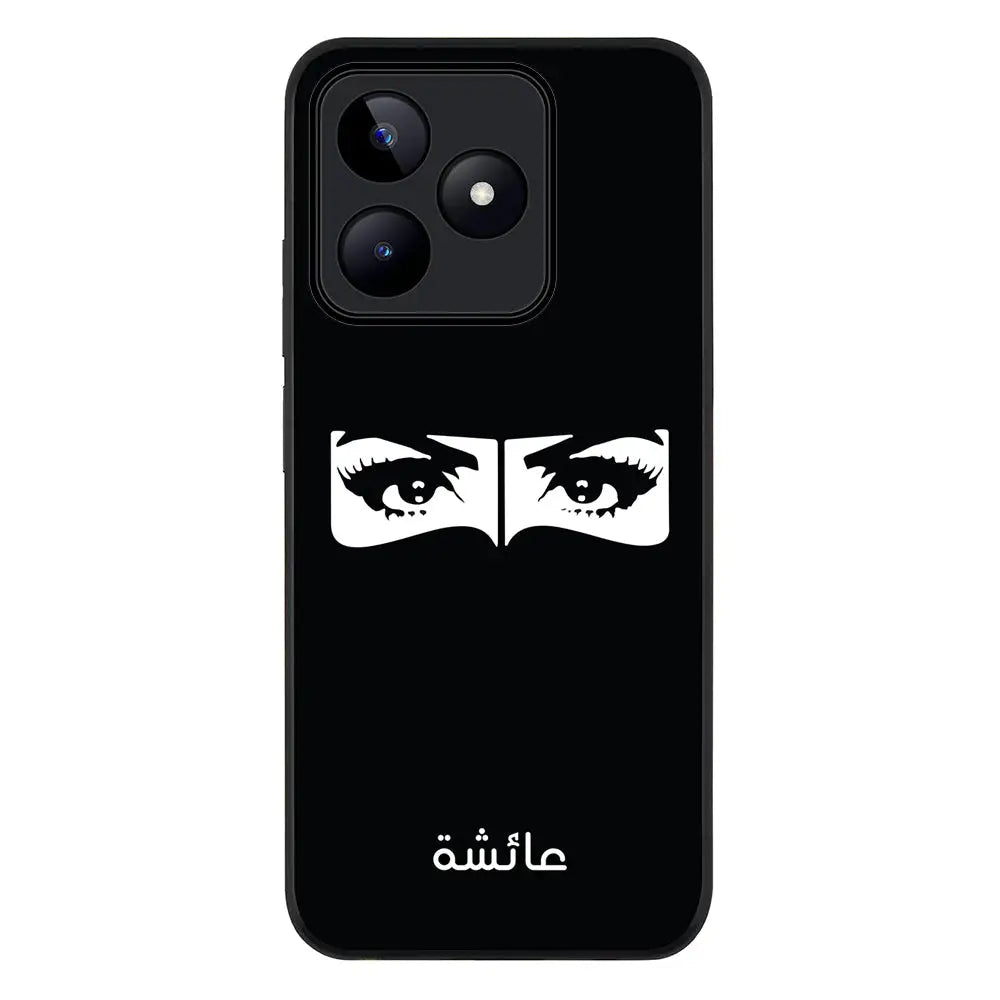 Realme C51 / Narzo N53 / Note 50 / Rugged Black Custom Name Niqabi Eye, Phone Case - Realme - Stylizedd.com