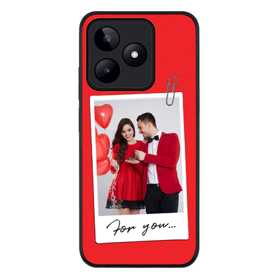Personalized Polaroid Photo Valentine Phone Case - Realme - C53 / Rugged Black - Stylizedd