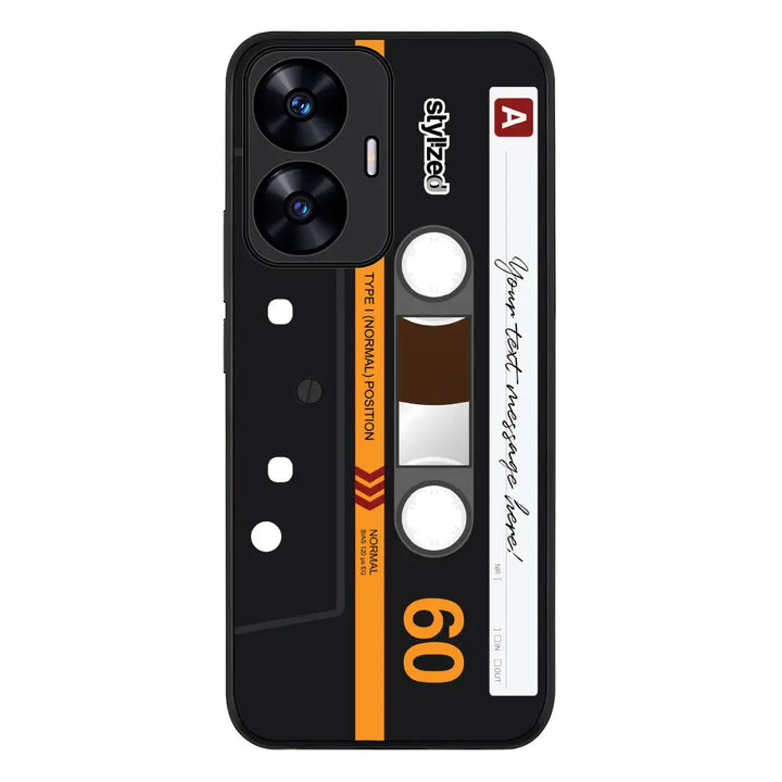 Realme C55 4G / Rugged Black Custom Retro Cassette Tape Phone Case - Realme - Stylizedd.com