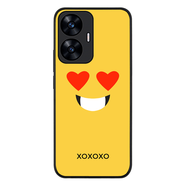 Realme C55 4G / Rugged Black Custom Text Emojis Emoticons Face, Phone Case - Realme - Stylizedd.com