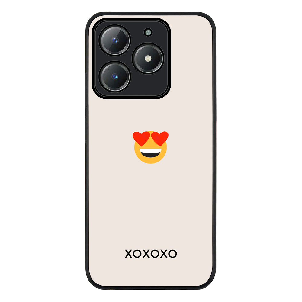 Custom Text Emojis Emoticons Phone Case - Realme - C63 / C61 / Rugged Black - Stylizedd