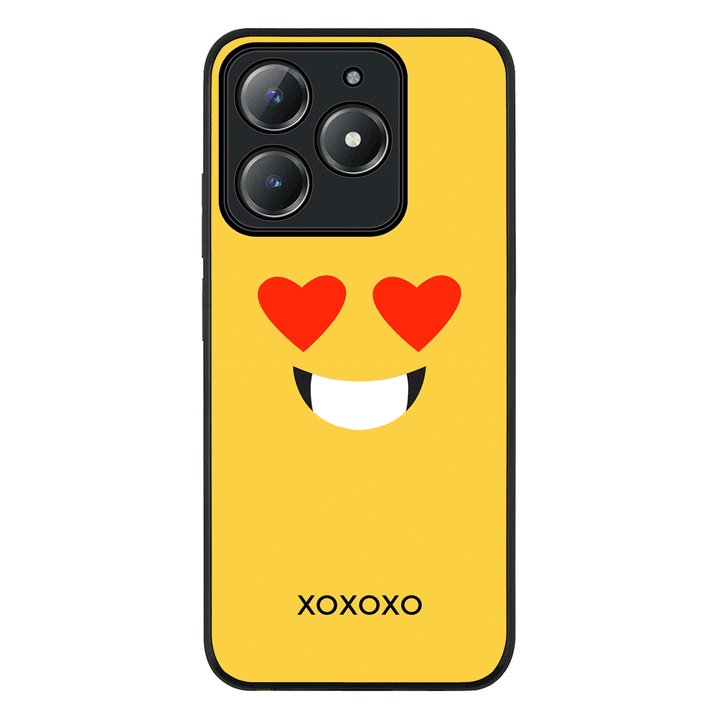 Custom Text Emojis Emoticons Face Phone Case - Realme - C63 / C61 / Rugged Black - Stylizedd