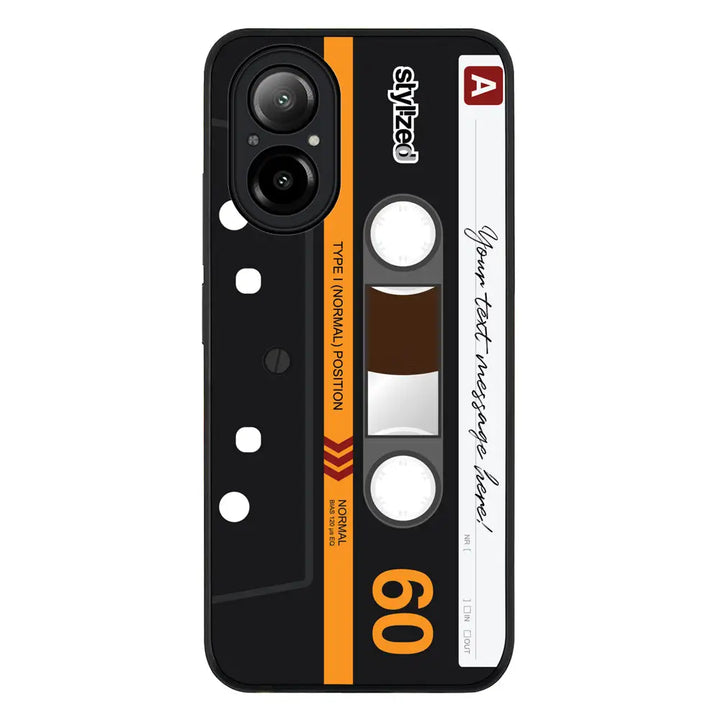 Custom Retro Cassette Tape Phone Case - Realme - C67 4G / Rugged Black - Stylizedd