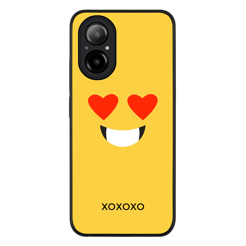 Realme C67 4G / Rugged Black Custom Text Emojis Emoticons Face, Phone Case - Realme - Stylizedd.com
