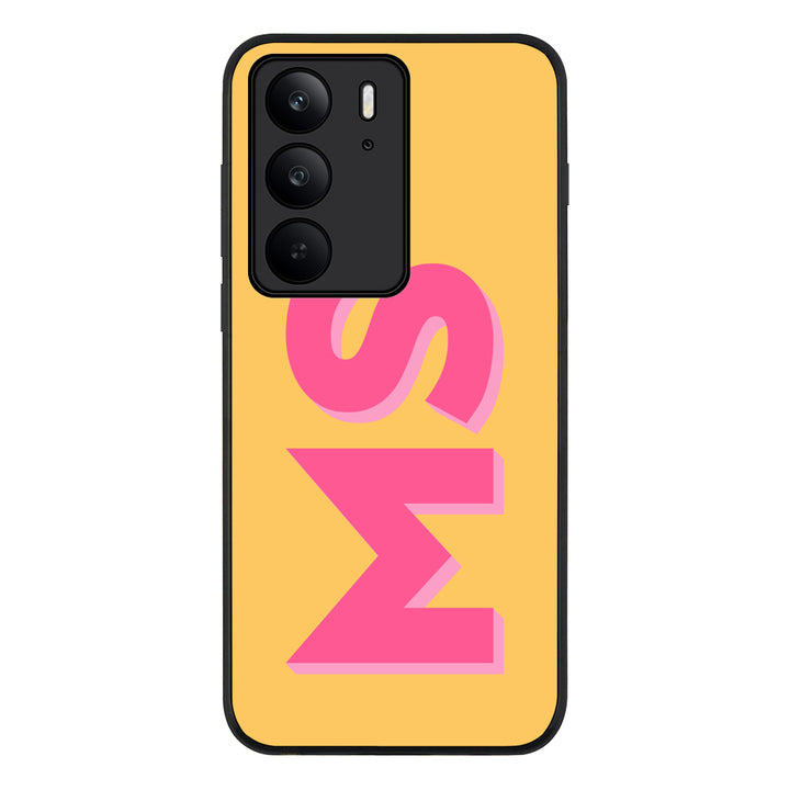 Personalized Monogram Initial 3D Shadow Text Phone Case - Realme