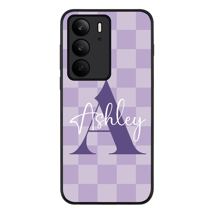 Personalized Name Initial Monogram Checkerboard, Phone Case - Realme