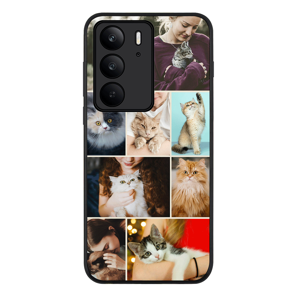 Personalised Photo Collage Grid Pet Cat, Phone Case - Realme
