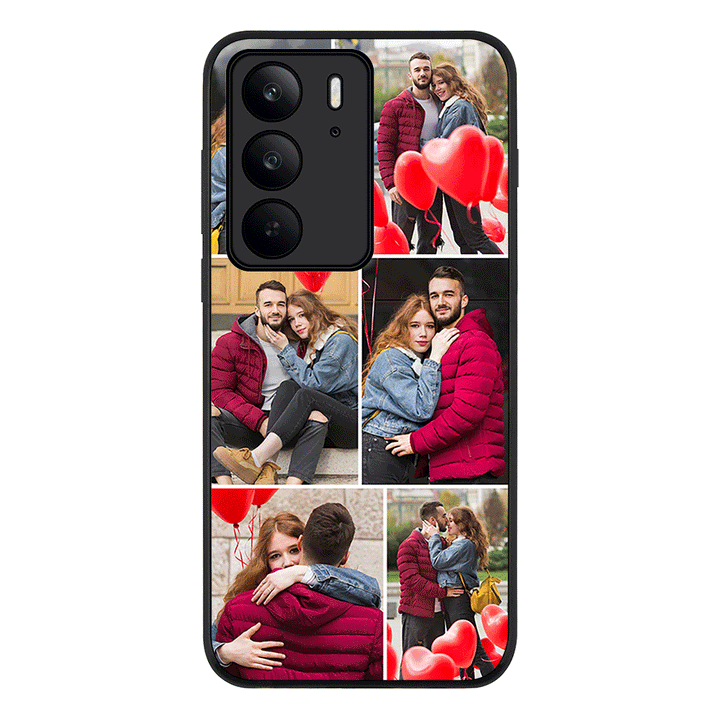 Personalised Valentine Photo Collage Grid, Phone Case - Realme