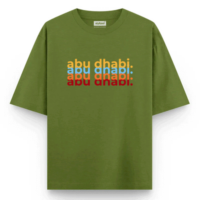 Custom Repeated Name T-shirt - Oversize - Military Green / XS - T-Shirt