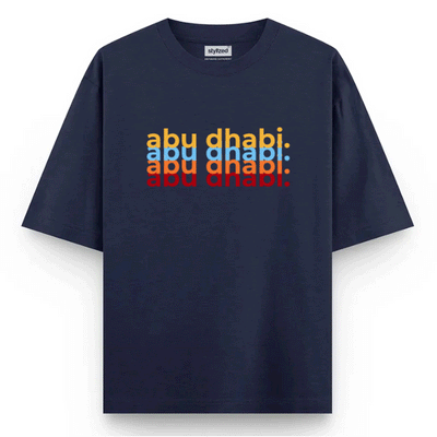 Custom Repeated Name T-shirt - Oversize - Navy Blue / XS - T-Shirt