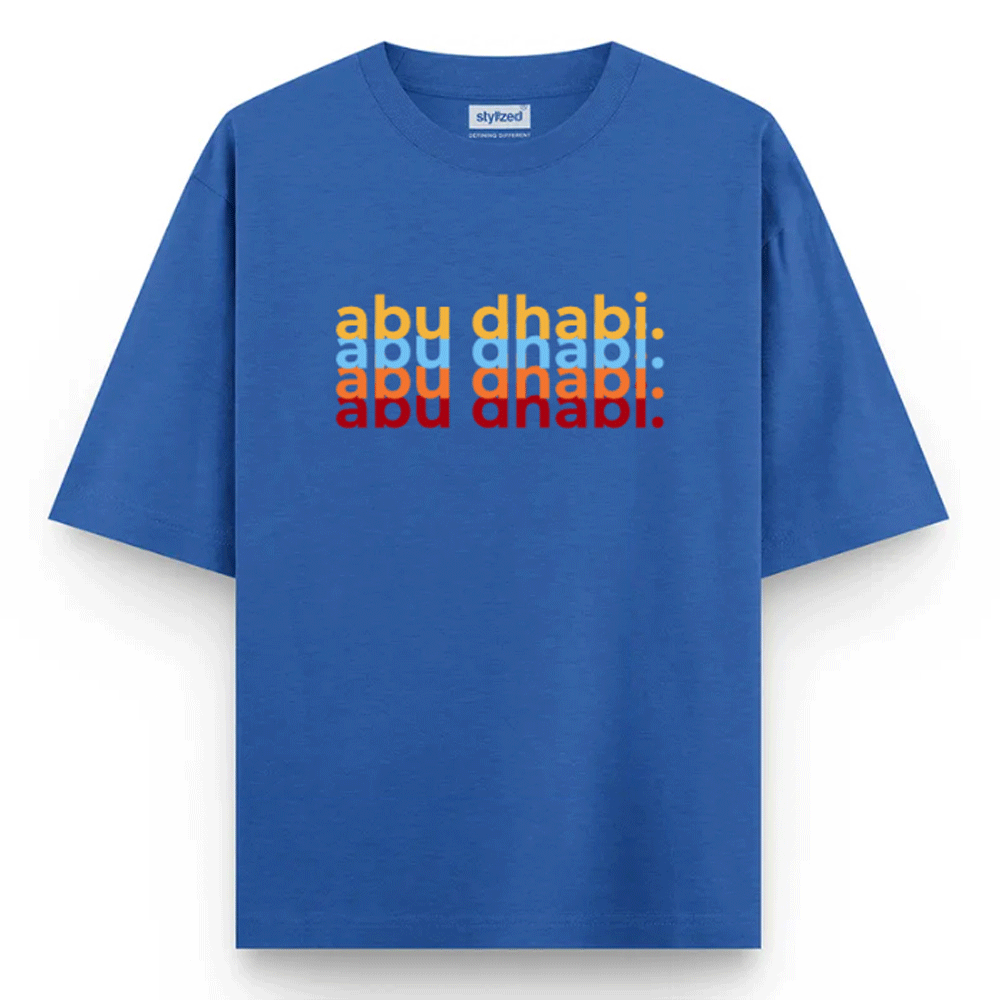 Custom Repeated Name T-shirt - Oversize - Royal Blue / XS - T-Shirt