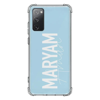 Samsung Galaxy S20 FE 4G 5G / Clear Classic Personalized Name Vertical, Phone Case - Samsung S Series - Stylizedd.com