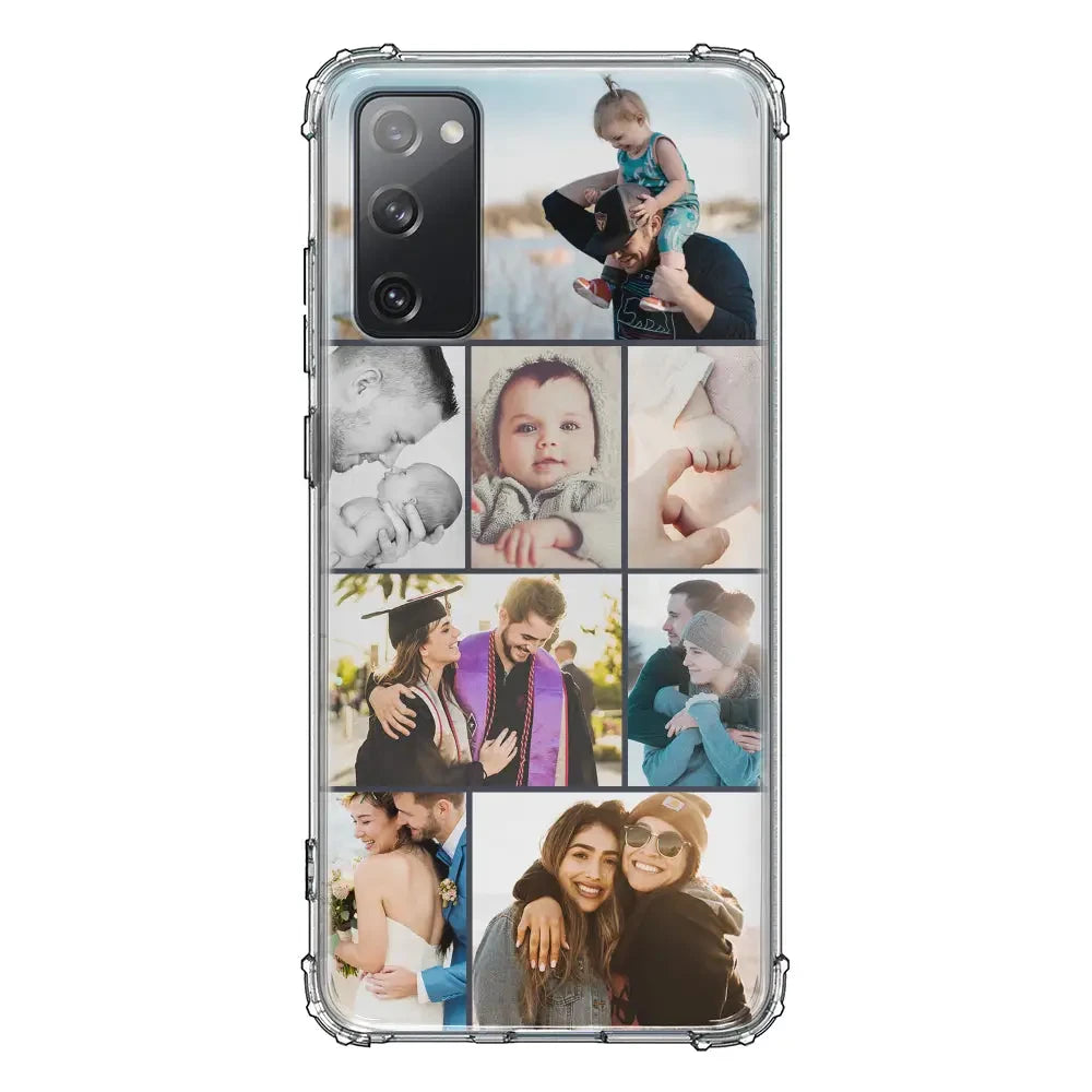 Samsung Galaxy S20 FE 4G 5G / Clear Classic Personalised Photo Collage Grid Phone Case - Samsung S Series - Stylizedd.com