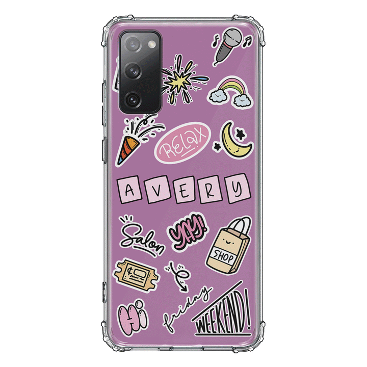 Samsung Galaxy S20 FE 4G 5G / Clear Classic Personalized Name Cute Weekend Girl Sticker, Phone Case - Samsung S Series - Stylizedd.com