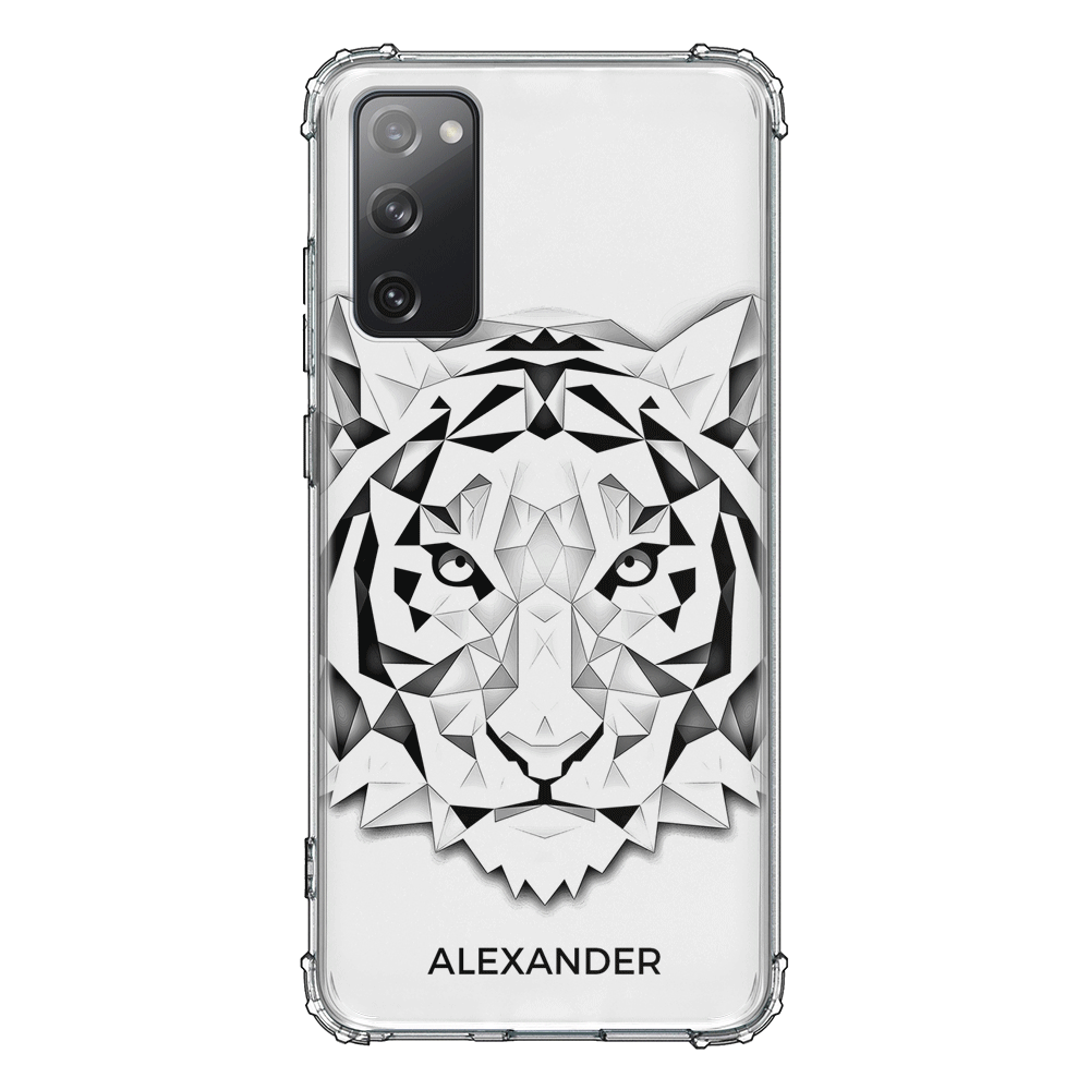 Samsung Galaxy S20 FE 4G 5G / Clear Classic Personalized Text Low Poly Art Design Animals, Phone Case - Samsung S Series - Stylizedd.com