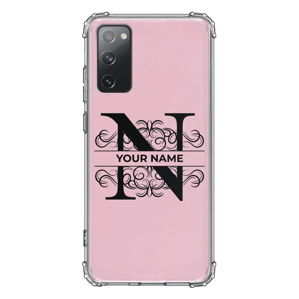 Samsung Galaxy S20 FE 4G 5G / Clear Classic Phone Case Split Floral Initial Phone Case - Samsung S Series - Stylizedd