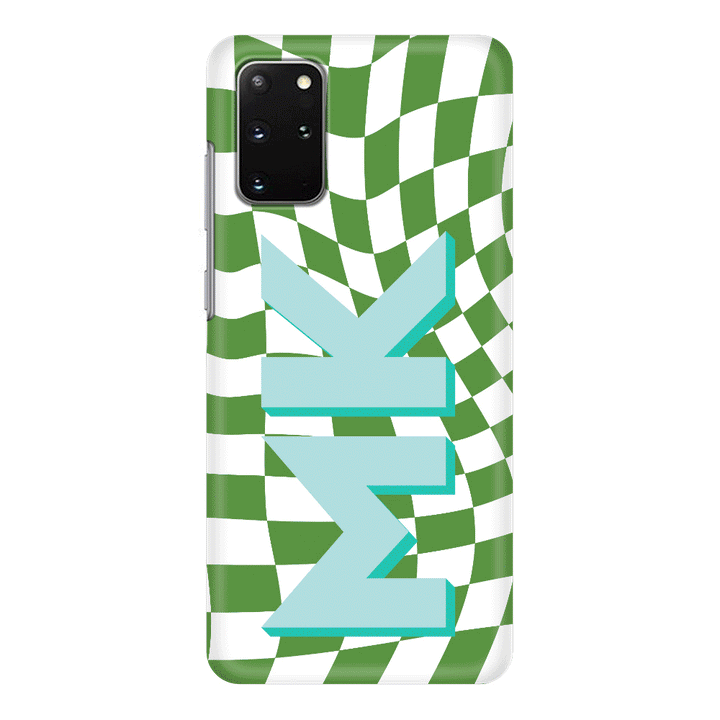Samsung Galaxy S20 Plus / Snap Classic Custom Monogram Initial Wavy Checkerboard, Phone Case - Samsung S Series - Stylizedd.com